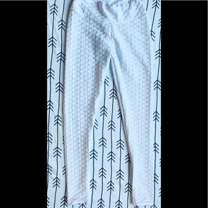 White leggings; activewear